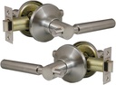 Rondo Passage by Constructor Lever Door Lock Handle Set Satin Nickel Finish CON-RND-SN-PS