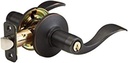Master Lock WL0112P Wave Lever Door Knob with Lock, Aged Bronze