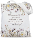 Floral Feminist Gifts Tote Bag, Wildflower Inspirational Canvas Tote Bags for Women, Positive Affirmation Gifts, I Am the Storm Motivational Reusable Grocery Shopping Bags