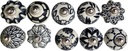 LAPSHA'S Black & White Color Vintage Designed Ceramic Cupboard Cabinet Door Knobs Drawer Pulls Handmade Ceramic Knobs Set of 10