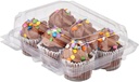 good natured Mini Cupcake & Muffin Disposable Plastic Container, Pack of 250-6-pack Clear Muffin Container with Lid, Stackable Mini Cupcake Holder with Lid - BPA Free Baked Goods Packaging