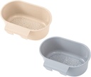 Amosfun 2pcs Kitchen Sink Drain Basket Hanging Fruit Vegetable Washing Utensils Multi-purpose Storage and Draining for Home Use Material Grey