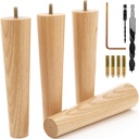 Premium Ash Wood Furniture Legs (Full Install Kit) - Pick Your Size and Color