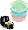 Generic 3 Pieces Silicone Air Fryer on-stick Parchment Paper for Frying Cooking and Roasting, Oil-Proof Waterproof for Steamer and Microwave Air Fryer Basket Liners Food Grade Baking Paper