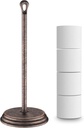 Toilet Paper Holder with Rustproof, Metal Free Standing Toilet Paper Stand Storage for Bathroom, Tissue Paper Roll Holder for Bathroom Accessories (Oil Rubbed Bronze)