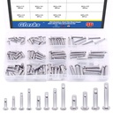 Glarks 96Pcs 12 Sizes 304 Stainless Steel Flat Head Single Hole Clevis Pins Assortment Kit