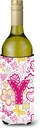Caroline's Treasures CJ2005-YLITERK Letter Y Flowers and Butterflies Pink Wine Bottle Hugger Bottle Cooler Sleeve Hugger Machine Washable Collapsible Insulator Beverage Insulated Holder