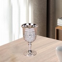 Qianly 5X Retro Classical Metal Goblet, Carving Pattern Embossed Cup Creative Handmade Cup Glass Household Parties Drinkware Decor Gifts