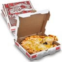 MT Products White-Red Cardboard Pizza Boxes 10" x 10" x 1.75" - Depth B-Flute Corrugated Pizza Box - Pack of 10