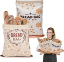 2pcs Reusable Beeswax Bread Bags for Homemade Bread - Cotton Sourdough Breads Storage Bags, Large Beeswax Wraps Breads Storage to Keep Fresh, Kitchen Baker Gifts