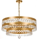 Crystorama Perla 6 Light Antique Gold Chandelier