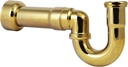 Westbrass D402NE-1-01 1-1/2" New England Style P-Trap with High Box Flange, Polished Brass