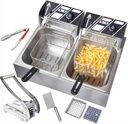 Electric Deep Fryer, 12L Commercial Stainless Steel Chip Fryer with Temperature Control, 110V 5000W Food-Grade French Fry Machine with Basket For Fried Chicken, Nuggets, Fries