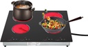 Drop-in 4 Burner Electric Cooktop 110V,24 inch Electric Ceramic Cooktop with LED Display,Built-in Electric Stove with 9 Heating Levels,Child Safety Lock,Touch-adjustable Control
