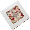 10-Set Cupcake Boxes Bulk with Clear Display Window Hold 4 Standard Cupcakes, Disposable Food Grade White Cupcake Carrier Cupcake Container, Perfect for Cupcakes Muffins Cookies Pastries