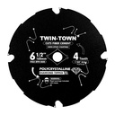 TWIN-TOWN PCDT61204 6-1/2 Inch 4 Tooth Polycrystalline Diamond Tipped (PCD) Hardie Fiber Cement Saw Blade with 5/8 Inch Arbor