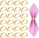 24 Pcs Gold Napkin Rings Set, Semicircle Metal Gold Napkin Holder Buckles, Fall Thanksgiving Christmas Napkin Rings, Napkins Rings for Dinner Table Decor, Wedding, Banquet, Party, Easter
