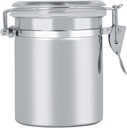 Estink Food Storage Jar, Stainless Steel Coffee Canister Food Storage Jar Tea Sugar Milk Powder Container for Kitchen Counter Tea Sugar Coffee Flour Cookie Storage, Silver(A 10 * 11cm)