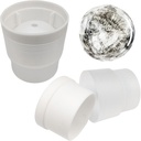 Ice Ball Mold Set 2 Pack, Sphere Ice Cube, Ice Maker Reusable Mold, Easy Release Silicone Molds Round Ice Sphere for Whiskey, Cocktails & Coffee Drinks (White, 72mm)