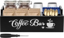 Coffee Station Organizer, Coffee Bar Accessories Organizer, Coffee and Tea Condiment Organizer,Space Saving Coffee Pod Holder for Counter Top,Easy to Maintain Coffee Bar Accessories Organizer