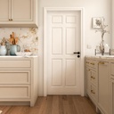 30"x 80" Slab Door, 6-Panel Interior French Door Slab Shaker, Pre-Assembled Solid Core Wood Panel w/o Prehung Jamb, for Pantry Closet Laundry Bathroom，White Primed Surface