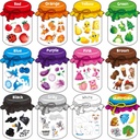 12 Pieces Magnetic Color Sorting Toys, 60 Color Magnets Educational Refrigerator Whiteboard for Baby Toddlers Kids Magnets