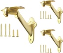 Stair Handrail Brackets Wooden Railing Support Champagne Brass, 3 Pack | HOWTOOL