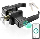 FITNATE Fingerprint Door Lock with App Control, Keyless Entry Door Lock with Handle, Smart Biometric Door Knob for Home Bedroom Office Hotel Apartment