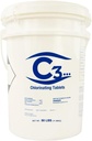 C3... 3" Stabilized Chlorine Tablets for Swimming Pools | Easy to Use | for Above Ground or Inground Pool | Individually Wrapped Chlorinating Tabs | Slow Dissolving | 50 lbs