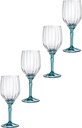 Bormioli Rocco Florian 12.8 oz. White Wine and Spritz Glasses, Lucent Blue, Set of 4