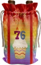 3dRose Wine Bag - Cupcake with Number Candles, 76 Years Old Birthday Birthday Design