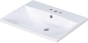 24"x18" Bathroom Vanity Sink Top Only, Center-Located Undermount/Drop-in Countertop, Fit for 4" Cenerset Faucet (Not Included), White