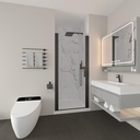 33-35" W x 72" H Frameless Pivot Shower Door, 1/4" (6mm) Clear SGCC Tempered Glass Shower Door, Pivot Swing Shower Glass Door in Matte Black Finish, Reversible Installation (Black, 34 in)