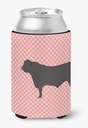 Caroline's Treasures BB7828CC Black Angus Cow Pink Check Can or Bottle Hugger Cooler Washable Drink Sleeve Collapsible Beverage Insulated Holder, Can Hugger, Multicolor