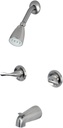 Kingston Brass KB2248YL Yosemite Two Handle Tub Shower Faucet, 3-1/8 inch Diameter Escutcheon, Brushed Nickel