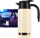 Tea Kettle Electric, 800Ml Stainless Steel Car Kettle Hot Water Kettle Electric for Car, Travel (Cream Color)