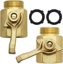 Heavy Duty Brass Garden Hose Shut Off Valve, 3/4 Inch, 2 Sets