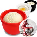 GuanQiao Silicone Bowl Liners for 5 Qt KitchenAid Mixers, 3 Liners with Lids