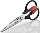 Kitchen Scissors - Heavy Duty Utility Come Apart Kitchen Shears for Chicken, Meat, Food, Vegetables - 9.25 Inch Long Black & Red