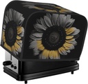 Sunflower Black 2 Slice Toaster Covers Dustproof Splash-Proof Bread Machine Cover Fingerprint Protectors Small Washable Kitchen Appliance Cover Universal Size