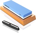 Premium Whetstone Knife Sharpening Stone 2 Side Grit 1000/6000 Waterstone- Whetstone Knife Sharpener- NonSlip Bamboo Base & Angle Guide