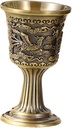 Bronze Dragon and Phoenix Wine Goblet Set Vintage Metal High Foot Liquor Cup Retro Design for Home Decor and Entertaining Multi-Function Decorative Wine Glass