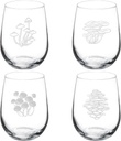 MIP Set of 4 Wine Glass Gift Mushroom Collection (17 oz Stemless)