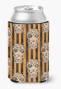 Caroline's Treasures BB7527CC Watecolor Halloween Day of The Dead Head Can or Bottle Hugger Cooler Washable Drink Sleeve Collapsible Beverage Insulated Holder, Can Hugger, Multicolor