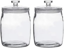 Half Gallon Glass Jars with Lid, Wide Mouth Cookie Jars Set of 2, Apothecary Jar for Candy, Glass Canisters for Kitchen Storage and Laundry Organization