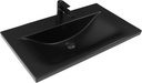 MEJE 32 x18 Inch Rectanglar Bathroom Vanity Sink Top, Single Faucet Hole, New Modern Drop In Vanity Sink with Overflow, Matte Black (Faucet & Cabinet Not Included)