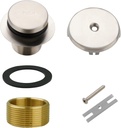 Brushed Nickel Bathtub Drain Tip-Toe Single Hole,Welsan Tub Drain Trim Set Conversion Kit Assembly, Coarse Thread Replacement Trim Kit with 1-Hole Overflow Faceplate Includes an Adapter