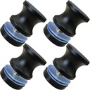 soujkooy 4Pcs Shower Glass Door Handle, Sliding Shower Doors Knob, Stainless Steel One Sided Door Knob Pull Hardware Replacement for Bathroom Glass Doors, Black