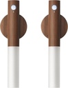 Wooden Motion Sensor Lights Indoor - Magnet Body Hallway Rechargeable LED Wireless Battery Operated Wall Sconce, Portable Decor Torch Night Lighting for Bedroom (Walnut Wood 2PCS)