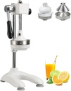 Cast Iron Citrus Juicer, Extra Large Commercial Grade Manual Hand Press, Lemon Squeezer, Squeezer For Fresh Orange Juice (White/Silver) White